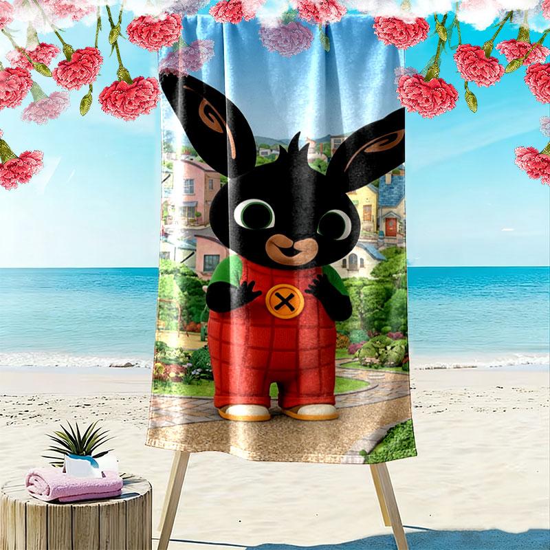 Bing Print Beach Towel, Large Soft Quick Dry Towel for Beach Camping Swimming