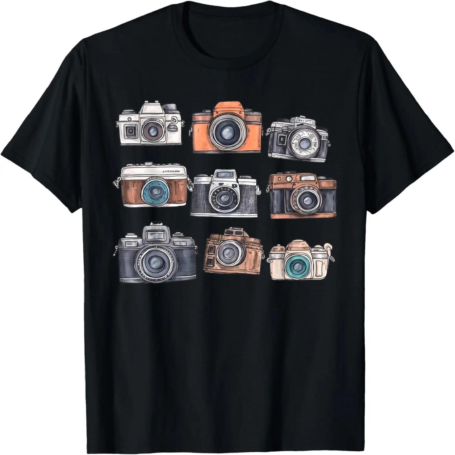 Photographer Design Camera Photography Retro Journalist T-Shirt S чёрный