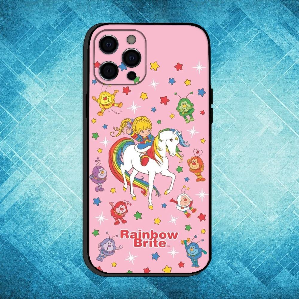 

Cartoon R-Rainbow Brite Phone Case For iPhone17,16,15,14,13,12,11 Plus,Pro Max Soft Black Cover iPhone12