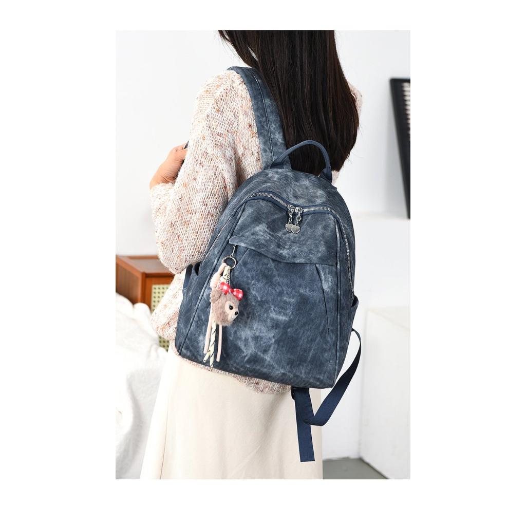 Backpack Women PU Vintage Lightweight Large Capacity Multi Compartment Commuting Travel Daily
