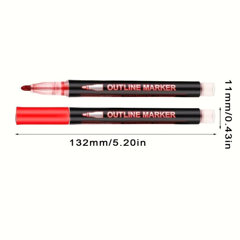 8/12 Colors Double Line Pen Outline Paint Marker Pens Diy Album Scrapbooking Metal Marker Highlighter Drawing Painting Doodling