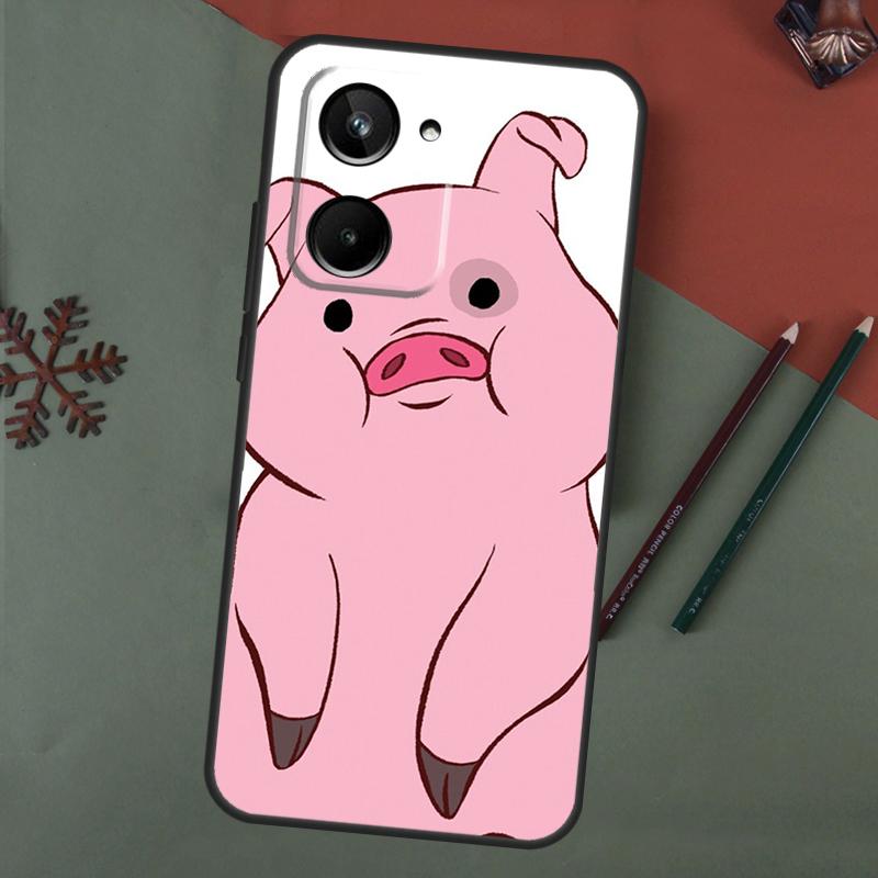 Cute PINK Kawai Pig Case For Realme C67 C51 C75 C63 C61 C65 C55 C53 C35 C71 11 12 13 14 Pro Plus GT6 GT7 15 Pro