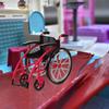 Children Gits Crutch Model DIY Dollhouse Dollhouse Decor Miniature Wheelchair  Furniture Toy