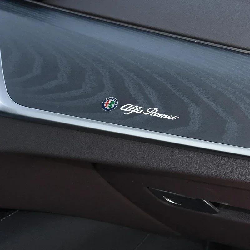Car Badges Auto Interior Decor Logo Stickers For Alfa Romeo Giulia Stelvio Giulietta 156 159 147 Mito Tonale Brera Disco V