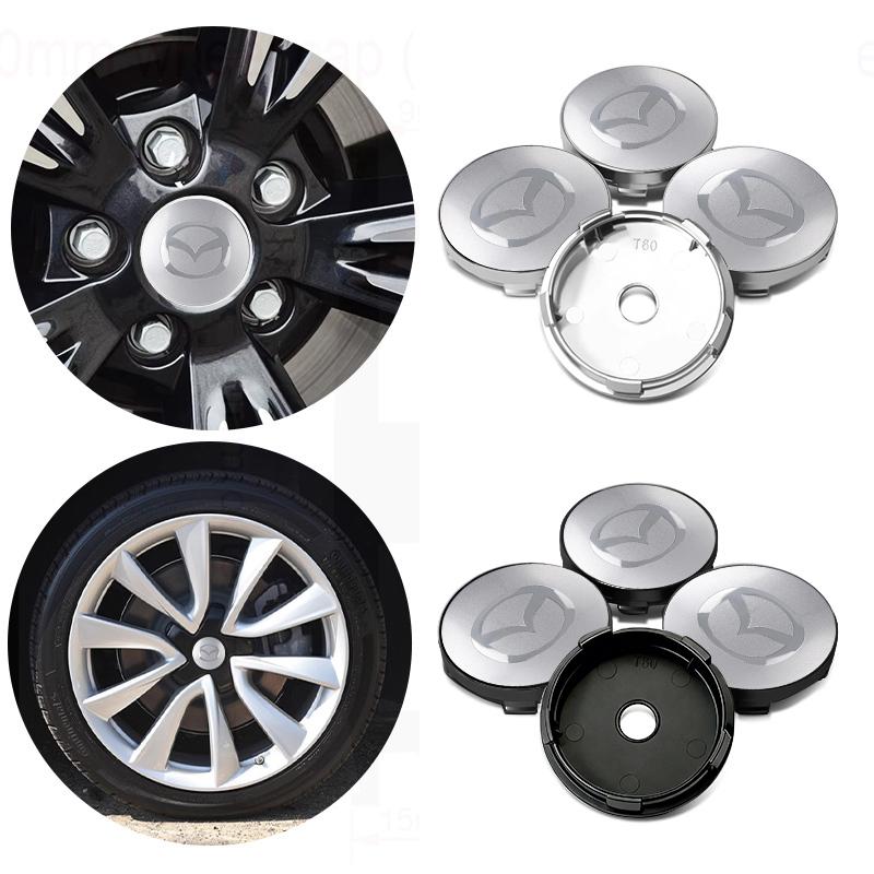 For Mazda 4pcs 60mm Car Wheel Center Cover Hub Cap Auto Decoration Accessories CX9 MX5 RX8 Axela Demio Atenza MS GJI GH BK MP