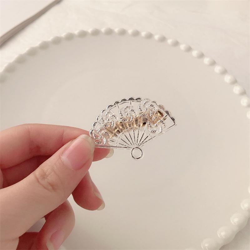 

1 пара заколок для волос небольшого размера, аксессуары для прически, винтажная элегантная заколка для волос, веер, китайские декоративные челки, боковые заколки для волос, головные уборы серебряный