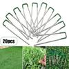 20pcs Garden Stakes Galvanized Landscape Staples U-Type Turf Staples For Artificial Grass Rust Proof Sod Pin Stake Lawn Pegs Mat