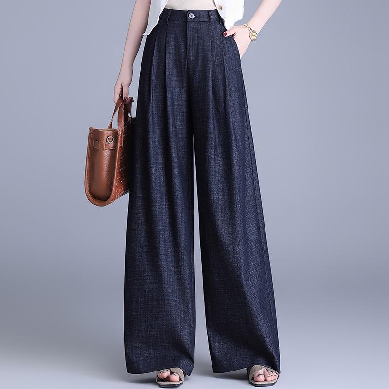 

Women s High-Waisted Loose Straight-Leg Jeans - Summer/Spring Casual Wear 2026 L (105-120 lbs) синій