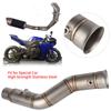 Motorcycle Exhaust Vent Middle Link Pipe Modified Side Exhaust for    R1 2009--2014