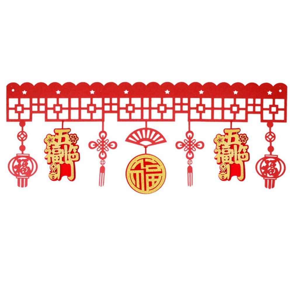 Decorative Chinese New Year Dragon Banners Felt Spring Festival Hanging Flag  Lunar New Year
