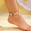Starfish Shell Conch Imitation Pearl Anklet Bohemian Beach Vacation Style Fashion Accessory Holiday Gift