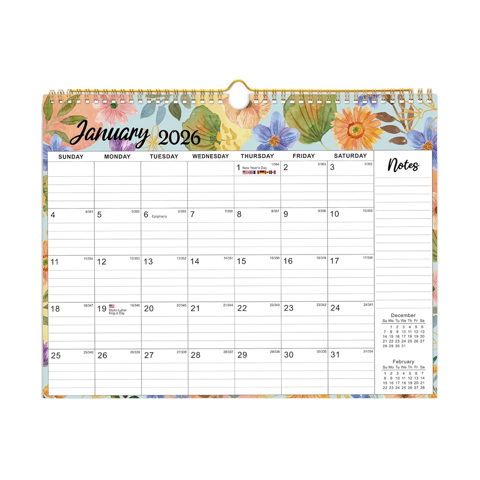 

2026 Wall Calendar - Stylish Annual Planner, Suitable For Home, , And School Use, Making Planning And Goal Tracking Easy. One Size