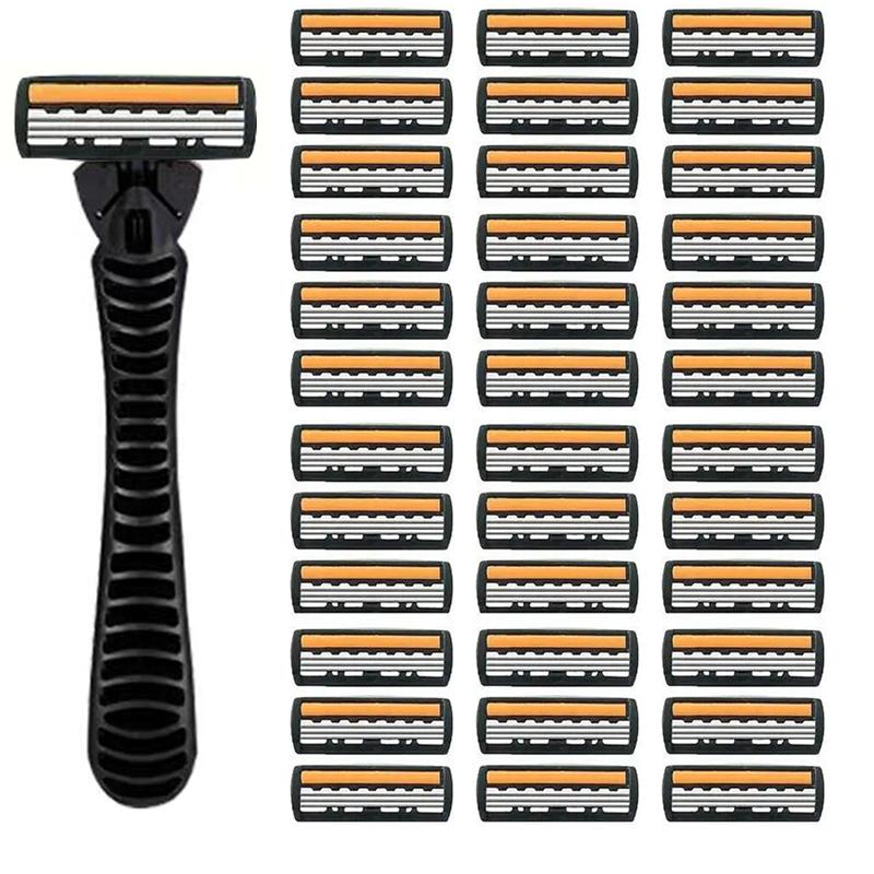 3-layer Stainless Steel Blade Men Razor Washable For Travel For Home Shaver Manual Shave Razors For Daily Face Care