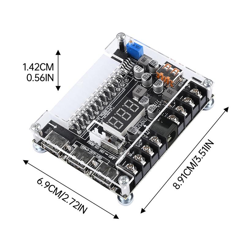 20/24 Pin Atx Power Adapter Board - Adjustable Voltage With Red Digital Display - Supports Pd2.0/Pd3.0