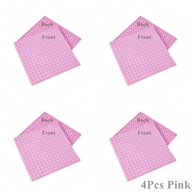 Non-Toxic 4Pcs 16X16 Dots Double-Sided Baseplate Building Blocks Base Plate Moc City Parts Educational Christmas Gift Toy For Children