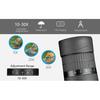 10-30x50 High Power Monocular Telescope Adjustable Magnification with Smartphone Holder Tripod FMC Coating BAK4 Prism Waterproof and Anti-fogging