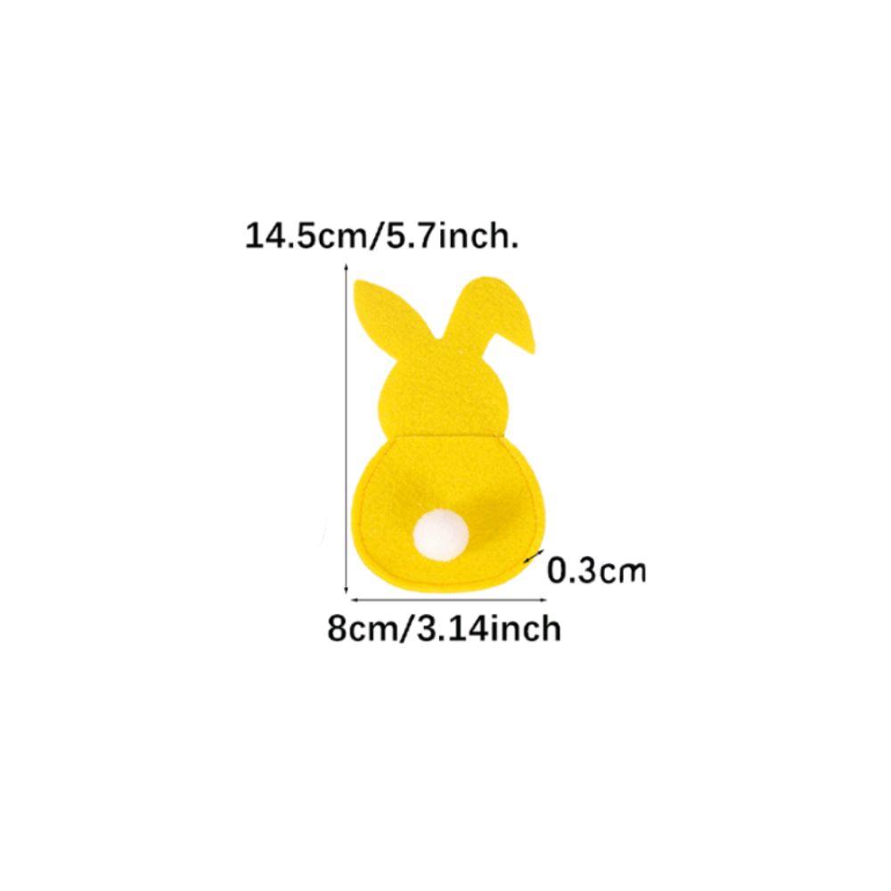 4pcs Rabbit Easter Fork Bag Reusable Cutlery Holder Bag Cute Easter Bunny Utensil Holder  Felt