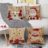 Christmas Pillowcase 18x18 Inches Decorative Soft Plush Christmas Snowman Pillowcase Sofa Cover Bedroom Living Room Holiday Winter Home Decor