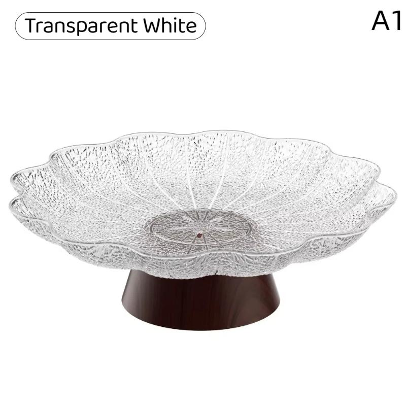 Dessert Plate Elegant Plastic Pedestal Fruit Bowl Draining Anti-Slip Footed Fruit Plate Large Capacity Fruit Display Stand A1