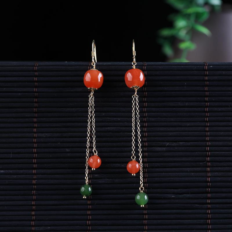 Tancise 925 Sterling Silver Agate Zircon Earrings Drop Earrings For Women Wedding Party Gifts
