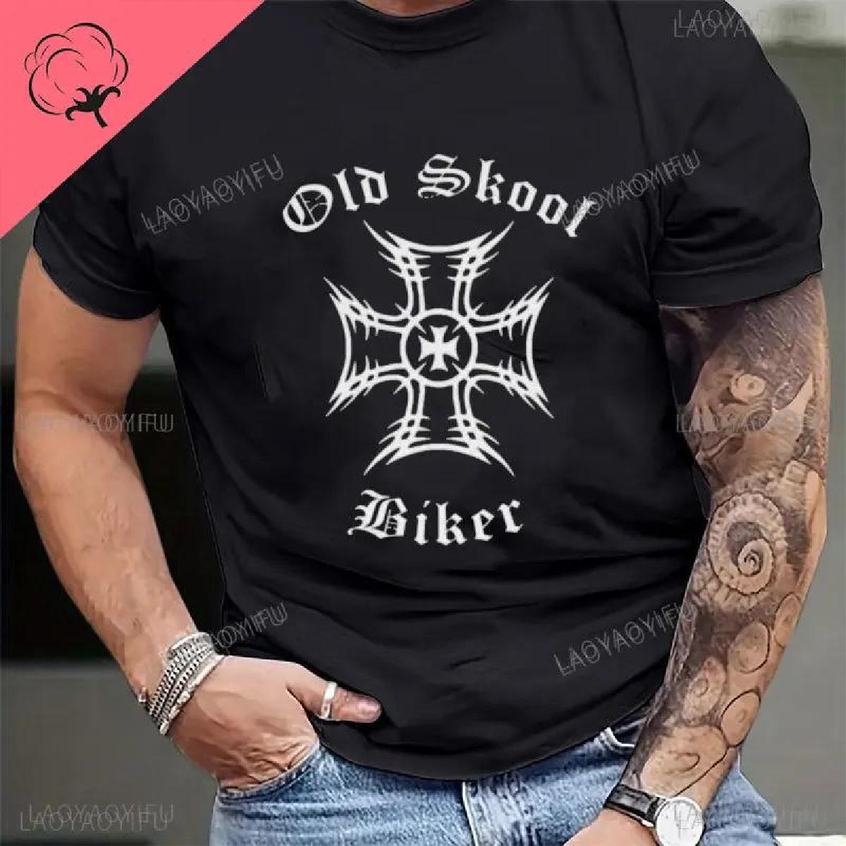 

Футболка с изображением Иисуса из хлопка, новая футболка Schwarzes, футболка Old School Biker Iron Cross Skull Kreuz Dk109, футболка Ride To Live Motorcycle XXXXXL чёрный