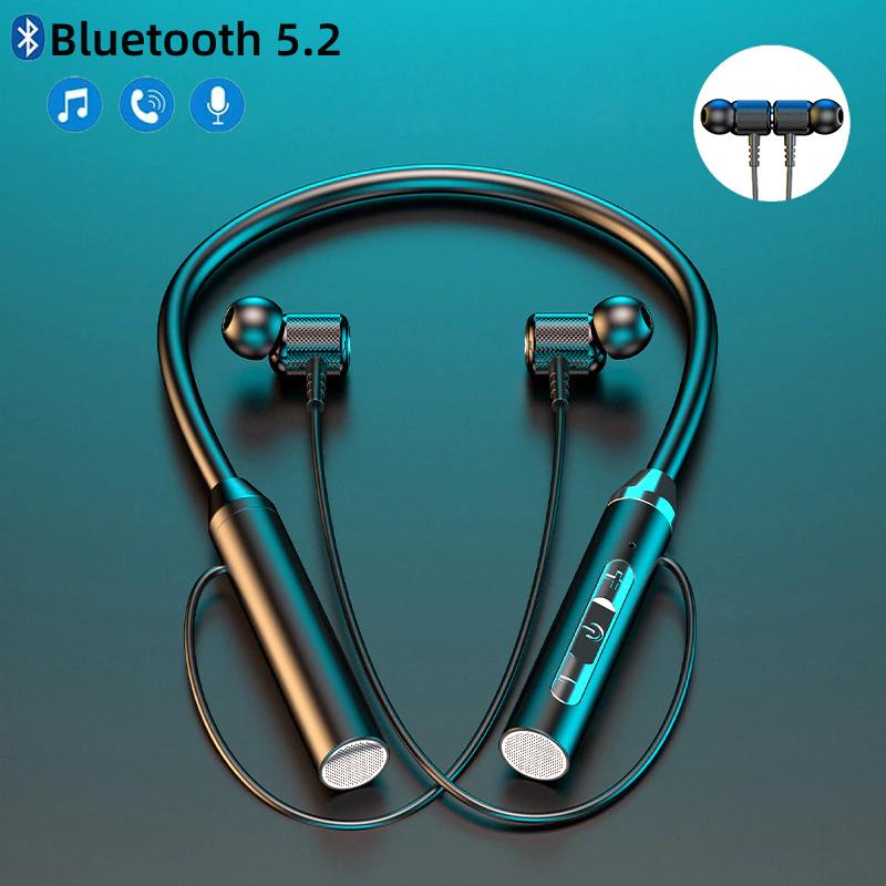 

TWS Шея Беспроводной Bluetooth 5.2 Наушники Магнитные спортивные беговые гарнитуры Водонепроницаемые наушники Шумоподавление Наушники