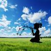 Modern Art Metal Silhouette: Little Girl Garden Stake
