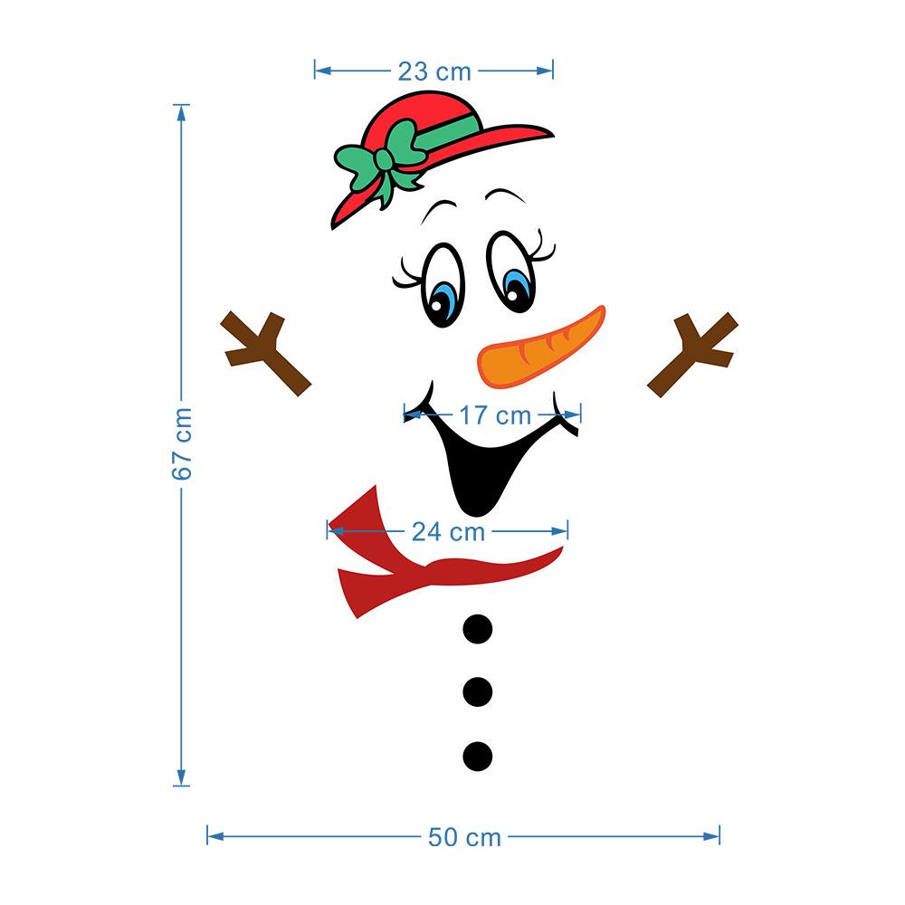 DIY Christmas Snowman Expression Magnetic Waterproof Sticker for Fridge, Garage Door, or Wall Decoration