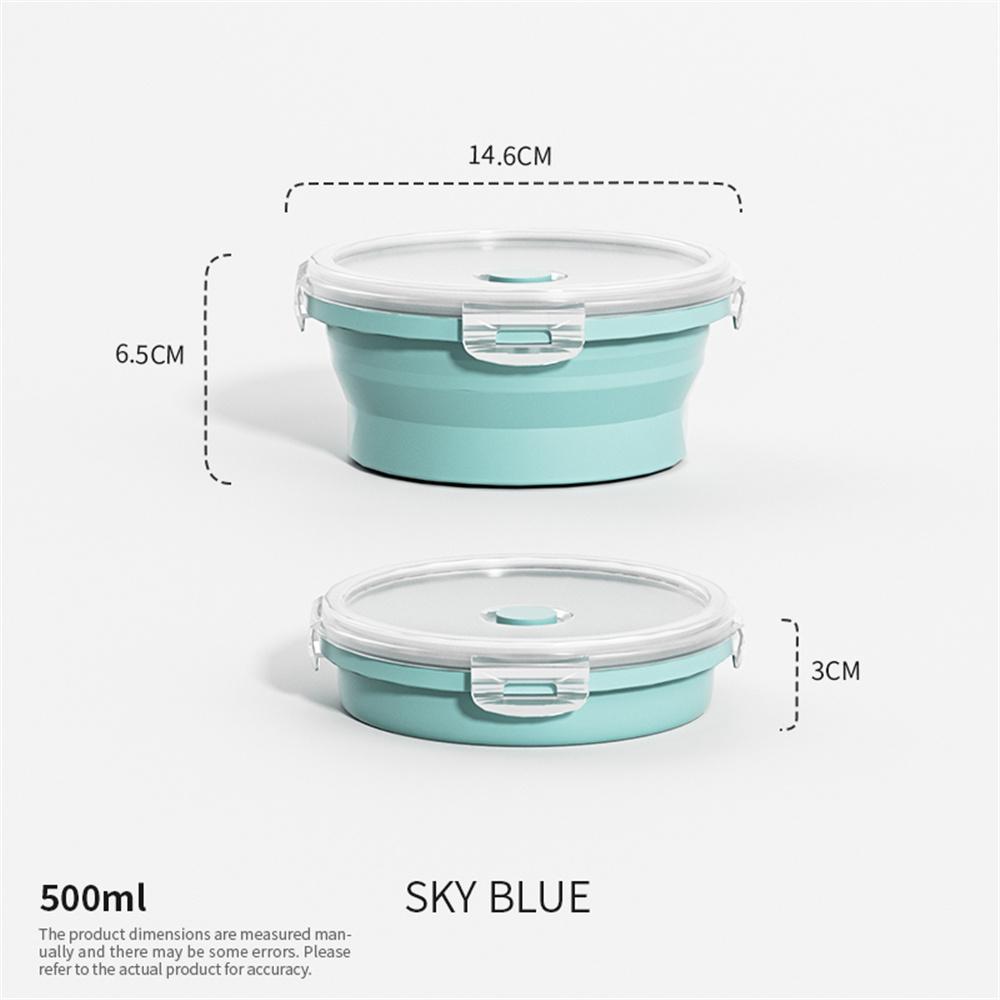 Collapsible Food Storage Container with Lid Portable Silicone Food Container Microwave Freezer Safe Lunch Box
