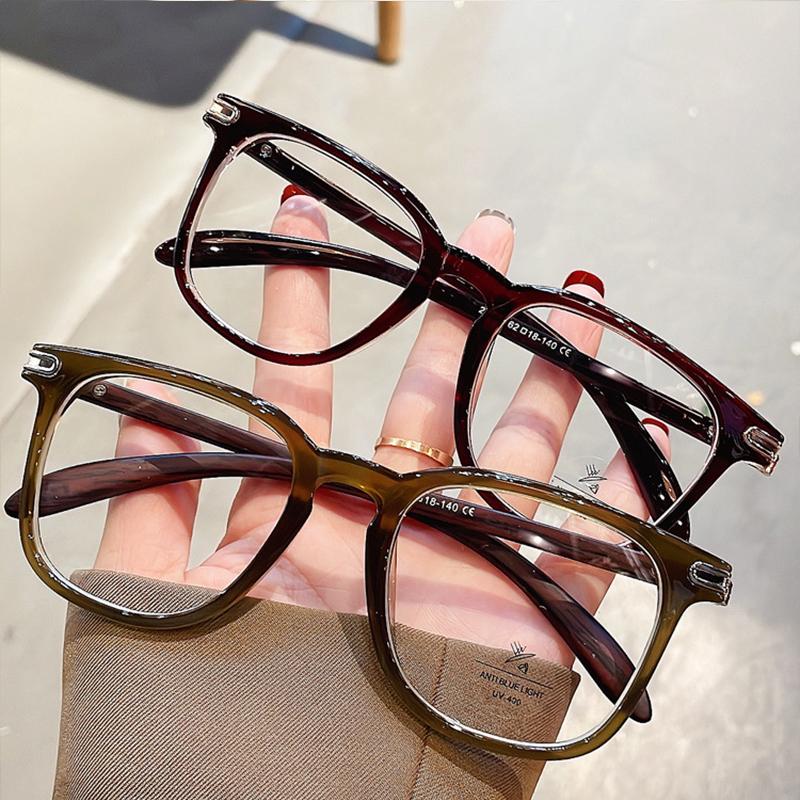 Elegant Women Anti Blue Light Myopia Glasses Luxury Square Computer Games Glasses New Men Optical Prescription Eyewear 0 To -6.0