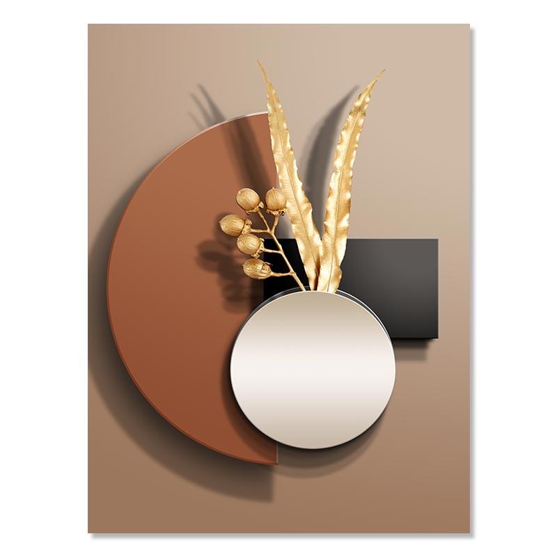 Geometrisk Svart Koppar Kanvasaffisch Modern Guldbladsprint Abstrakt Väggkonst Målning Nordisk Bild Vardagsrum Heminredning