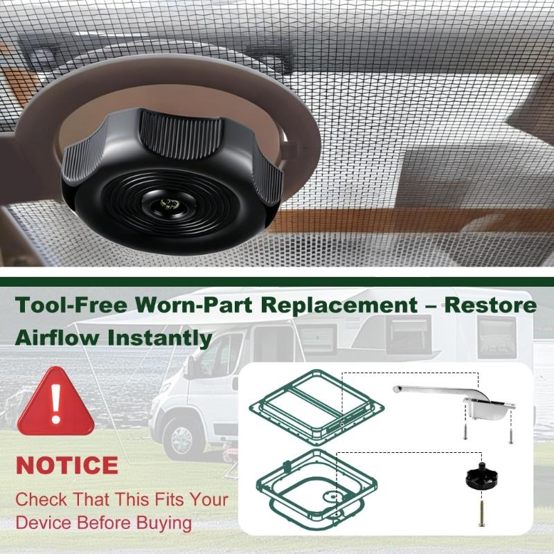 Manual Roof Vent Control Assembly for V2119 V2092 V2094 V2128 Jensen JRP1000RC Motorhome Lift Vents, 14 x 14 Inch Replacement Hardware for Trailer