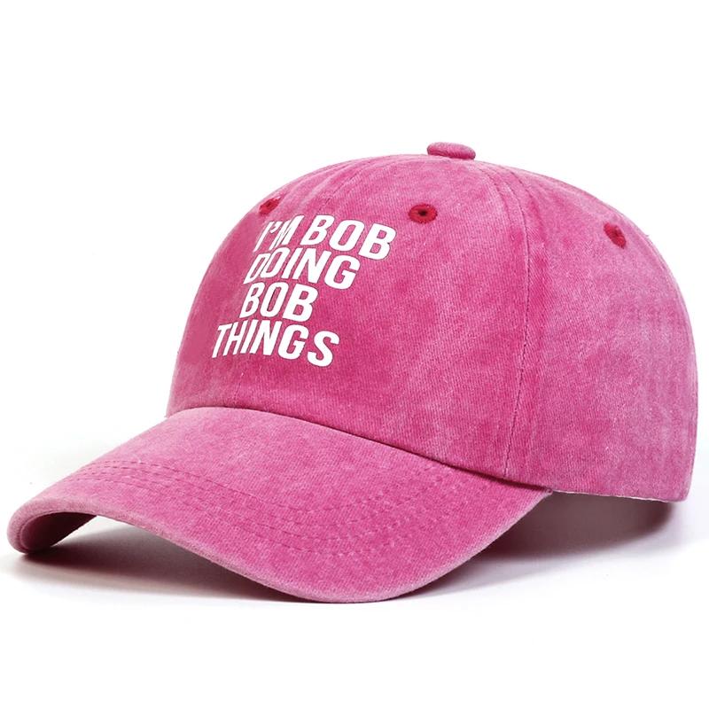 Unisex IM BOB DOING BOB THINGES Print Wash Baseball Caps Spring Autumn Outdoor Adjustable Casual Hats Sunscreen Hat Sports Cap