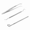 3pcs/set Stainless Steel Dental Tool Mouth Mirror Probe Plier Tweezer Teeth Clean Hygiene Kit