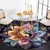 Colorful Yin Yang Flower Mandala Art PrintRound Non-Slip chair mat chair carpet for office Rugs for Office Decor Gift For Valentine's Day Mother's Day