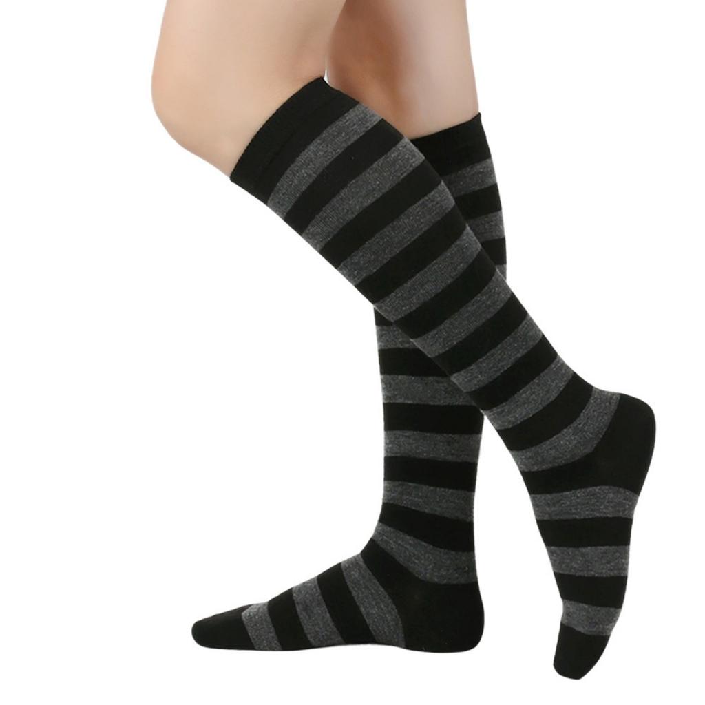 Women's Wide-stripe Calf Socks, Mid-calf And Knee-high Socks