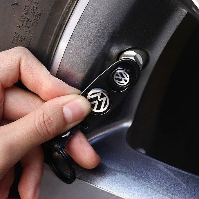 4Pcs Meta Alloy Car Tire Valve Stem Air Caps Cover For VW Volkswagen Golf Polo Passat Tiguan Touran Jetta GTI Car Accessories
