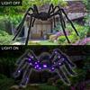 75cm/90cm/120cm/150cm Luminous Halloween Spider Scary Big LED Spider Web Haunted Indoor Outdoor Halloween Decorations Props