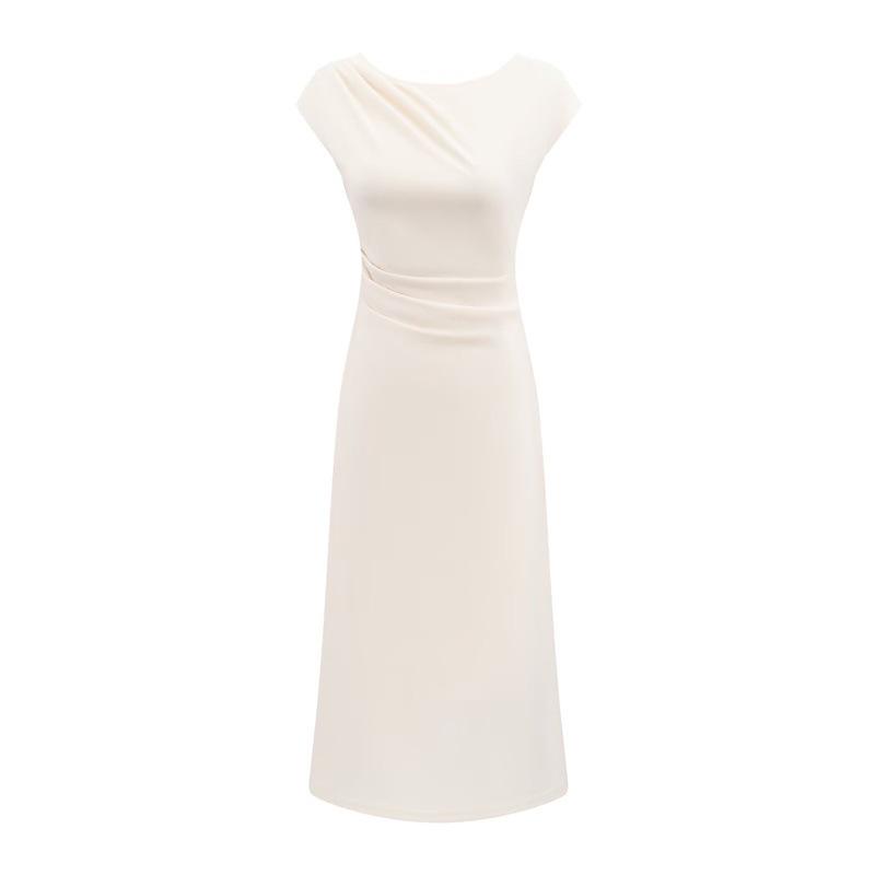 Elegant Waist-Cinched Sleeveless Dress: Stylish, Slimming, and Chic Long Skirt for Women