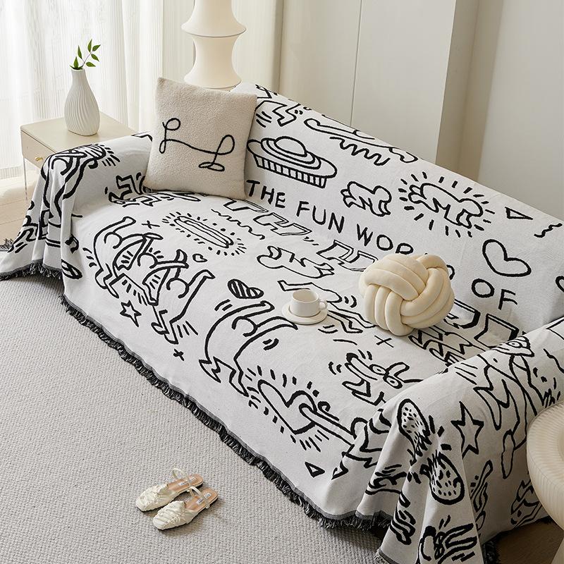 Sofa Cushion Cloth Double Sided Sofa Cover Thick Non-Slip Sofa Cover Full Cover Knee Blanket Cover Cloth Sofa Blanket
