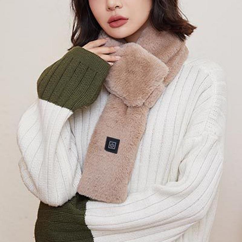 Winter Electric Heated Scarf, USB Rechargeable 3 gear Temperature Control Neck Wrap Warmer Bib Heated Scarf for Men Women