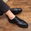 Men's Four Seasons Small Leather Shoes Korean Version Hairstylist Business Leisure British Lace-up Pointed Trendy Leather Shoes