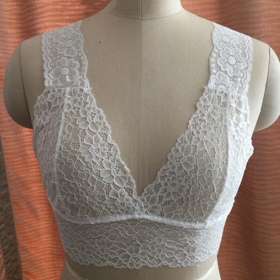 

Женский жилет, бюстгальтер, кружевной вырез, однотонный, с широкими бретелями, эластичный, с v-образным вырезом, без рукавов, с цветочной вышивкой, мягкий дышащий женский укороченный топ