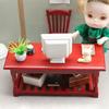 1:12 Dollhouse Miniature Coffee Table Simulation Decoration Accessories Mini Dollhouse Furniture Mahogany Color