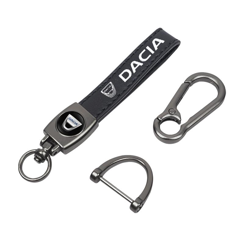 1Pcs Car Emblem Keychain Metal Leather Key Ring Accessories For Dacia Duster Logan Sandero Stepway Dokker Lodgy MCV 2019 Spring