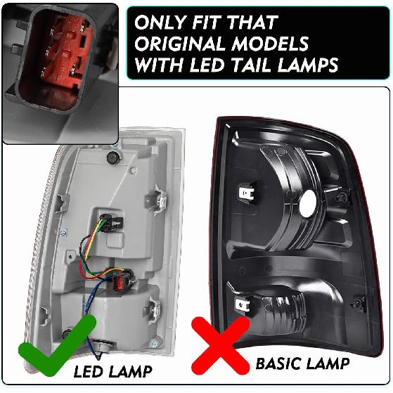 Factory LED Tail Light Assembly Fit for 2013-2018 Dodge Ram 1500/2014-2018 Dodge Ram 2500 3500, Driver and Passenger Side Rear Tail Lamp Pair