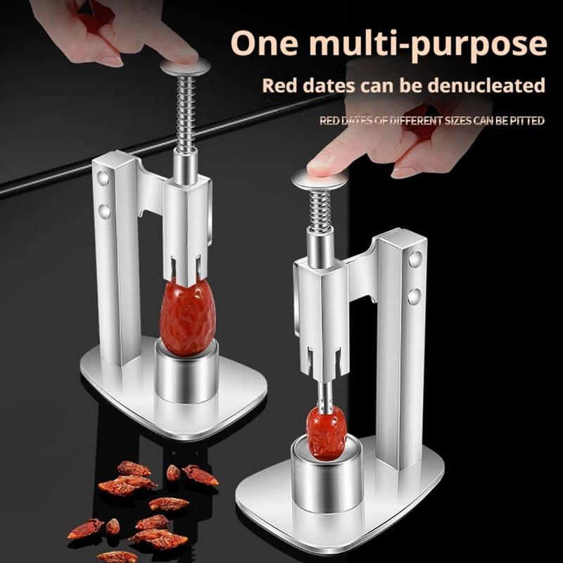 Stainless Steel Red Dates Corer Manual Jujube Pitter Cherry Olive Fruit Core Remover Seed Push Out Tools For Kitchen, Juice Bar
