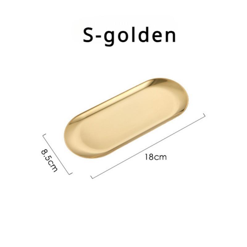 Stainless Steel Gold Dining Plate Dessert Plate Nut Fruit Cake Tray Snack Kitchen Plate Western Steak Kitchen Dish