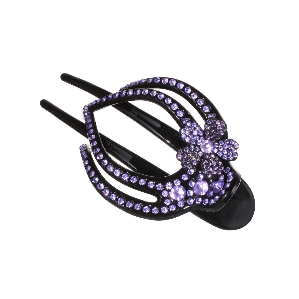Shiny Hairpins Flexible Headwear Rhinestone Hair Clip Heart  Flower Acrylic Hollow Claws