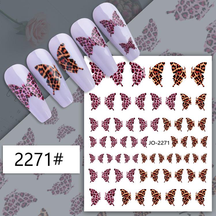 French Style Leopard & Zebra Nail Art Stickers: Butterfly & Stripe Decals